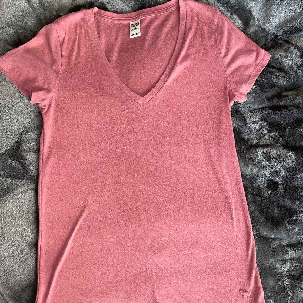 Pink V Neck T-SHIRT